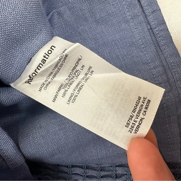 Reformation Overland Linen Top Viola - Picture 5 of 10